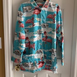 Nick and Nora Vintage Flamingo and Airstream 100% Cotton PJ RARE! Blue tag